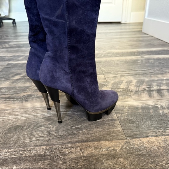 Gianmarco Lorenzi Purple Knee-High Boots - Picture 8 of 10
